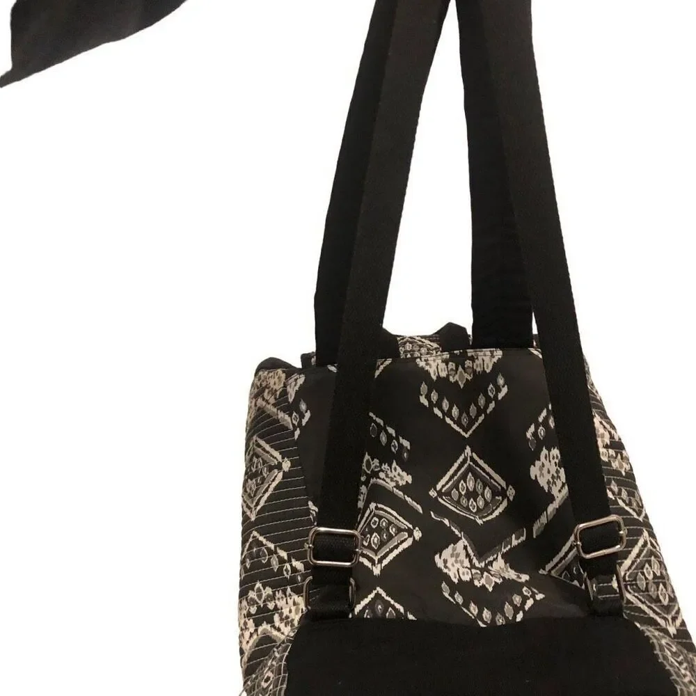 No Boundaries Boho Quilted Backpack Front Snap Pockets Inner Drawstring Closure